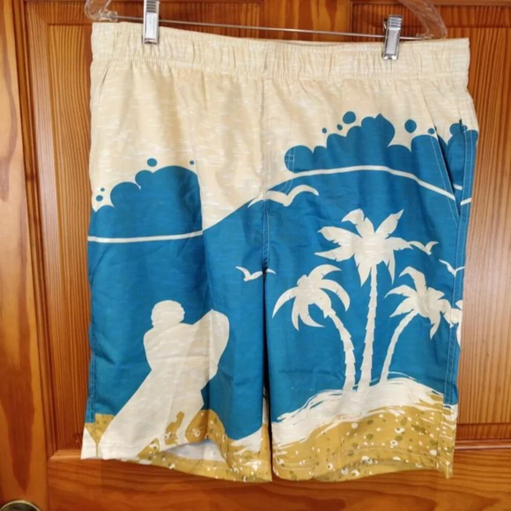 Cyceos Tropical Print Beach Swim Trunks